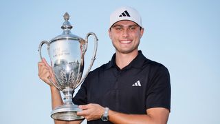 Ludvig Aberg with the 2023 RSM Classic trophy