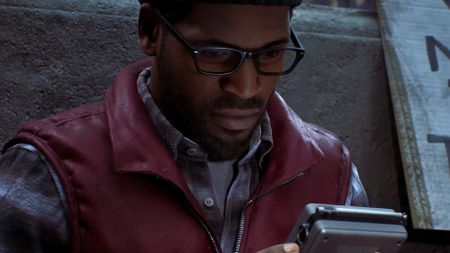 Simon looking at a CRTV during the trailer for the new game, Silent Hill: Townfall