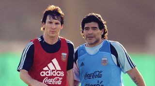 Diego Maradona and Lionel Messi