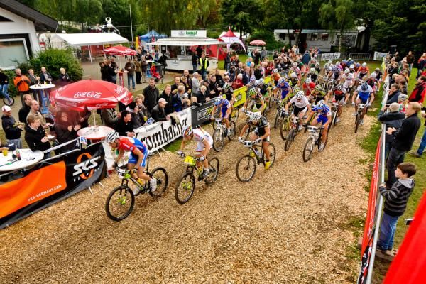 The elite men's XC gets underway
