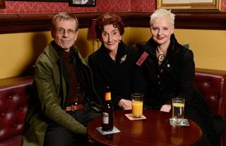 Lofty, Dot and Mary in the Queen Vic in EastEnders