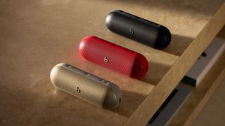 The new Beats Pill in all its colours – black, red and champagne