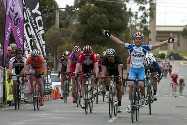 Nicholas Walker (Jayco/VIS) came from far right to take stage eleven in Ouyen.