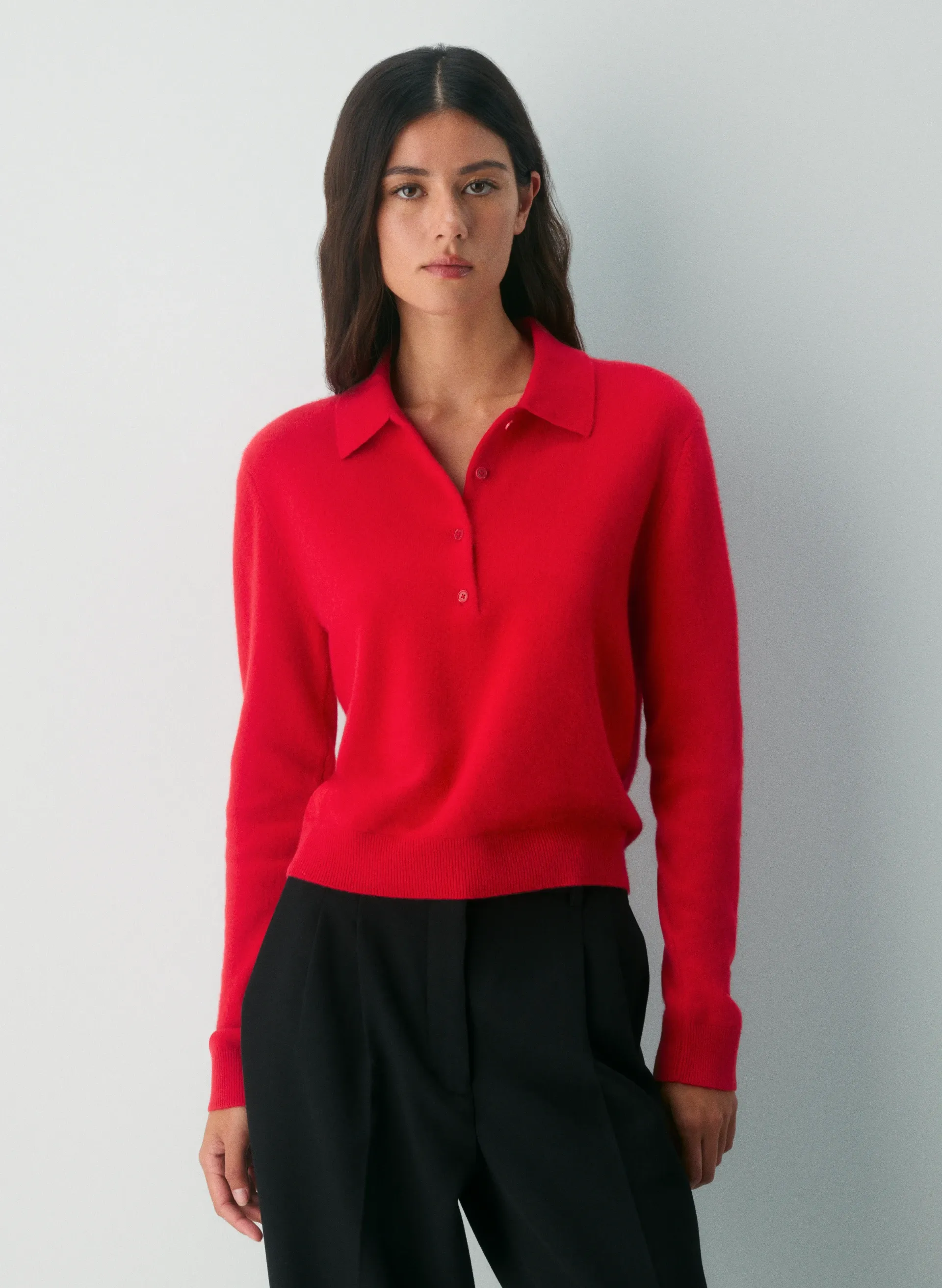 Bare Cashmere Polo Longsleeve