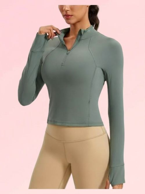Crz Yoga Butterluxe Half Zip Long Sleeve Shirt