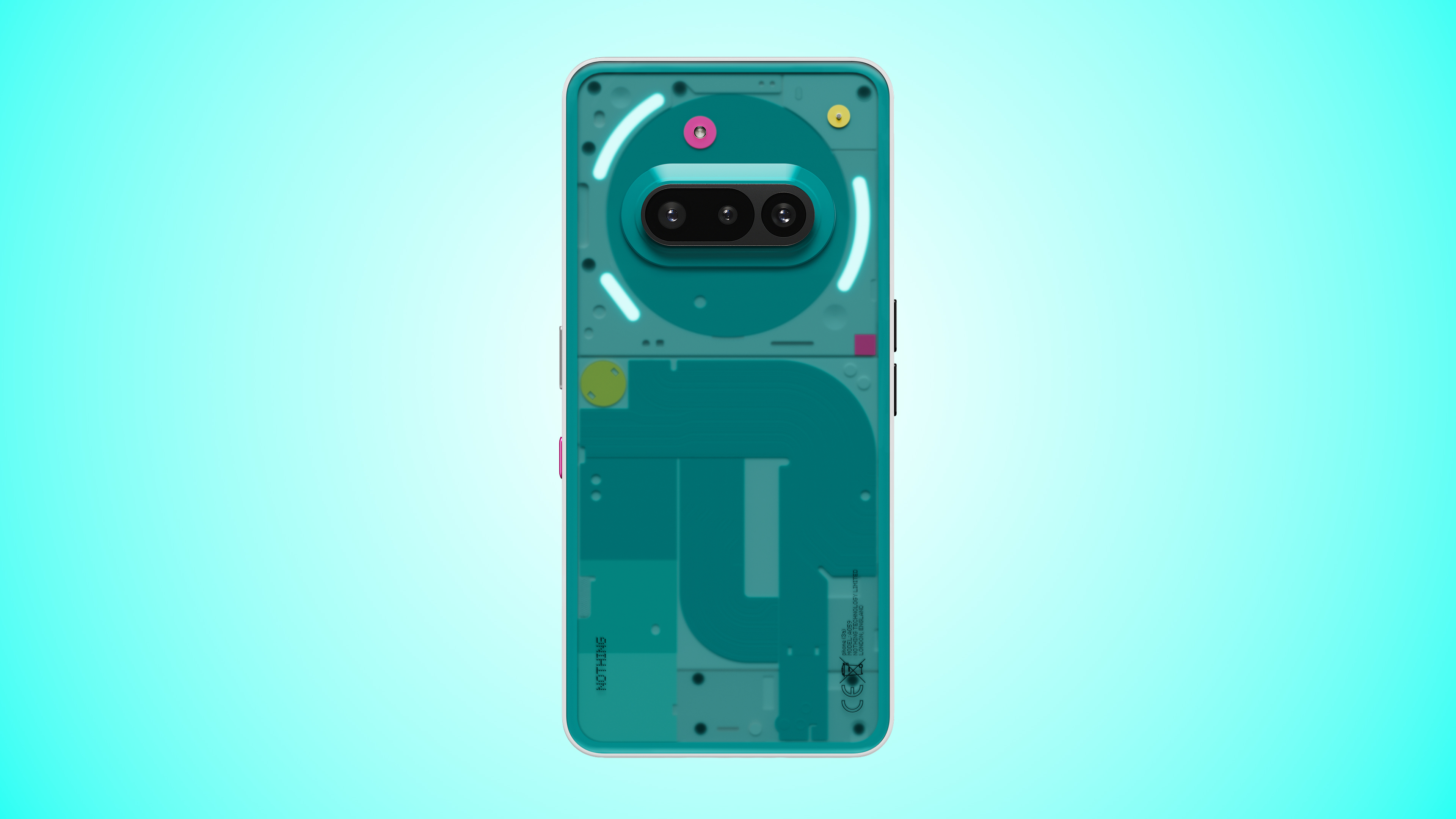 Nothing Phone (3a) Community Edition on teal background