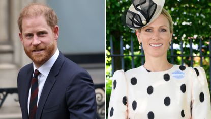 A composite of a picture of Prince Harry in January 2026 and a picture of Zara Tindall at Ascot 2026