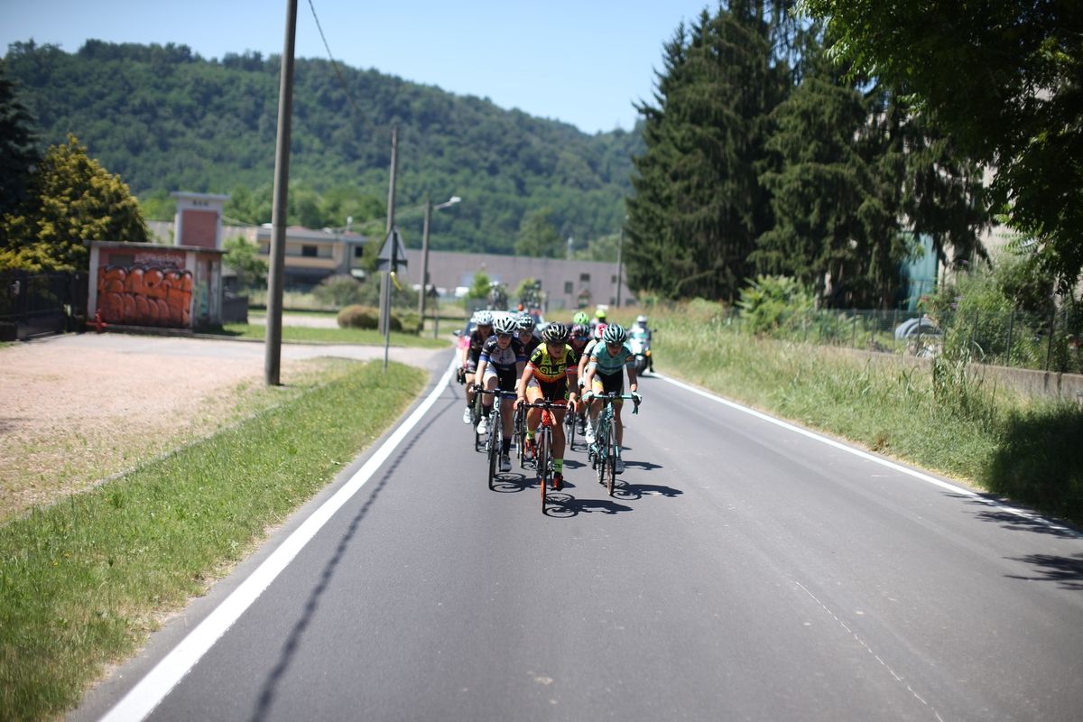 An Ale Cipollini rider leads the breakaway