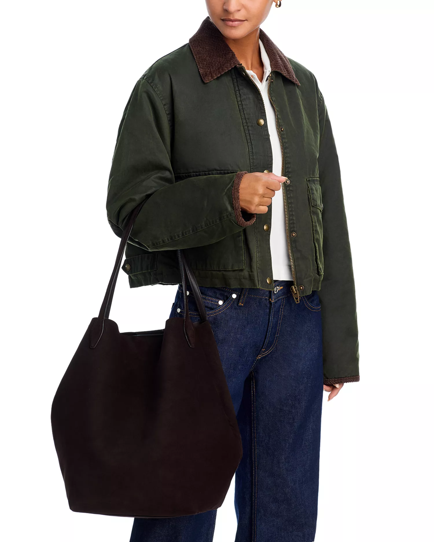 The Oversized Shopper Tote in Suede