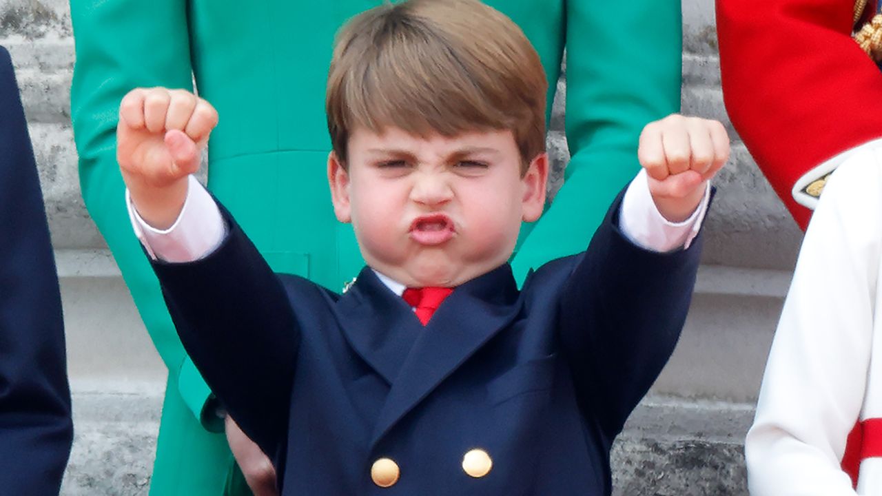 Prince Louis making a silly face at the Coronation