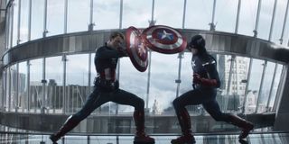 Captain America fighting himself in Avengers: Endgame
