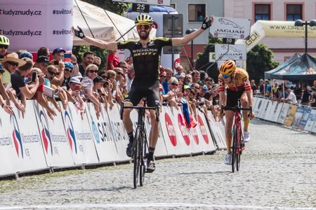 Czech Tour 2020 4th stage Mohelnice Sternberk 1726 km 09082020 Damien Howson AUS Mitchelton Scott Markus Hoelgaard NOR UnoX Pro Cycling Team photo Igor StancikBettiniPhoto2020