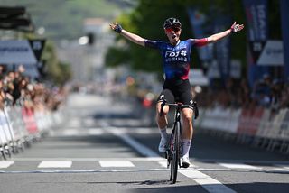 DONOSTIA SPAIN MAY 18 Demi Vollering of Netherlands and Team FDJ SUEZ celebrates at finish line as stage winner during the 4th Itzulia Women 2025 Stage 3 a 1129km stage from Donostia to Donostia UCIWWT on May 18 2025 in Donostia Spain Photo by Szymon GruchalskiGetty Images