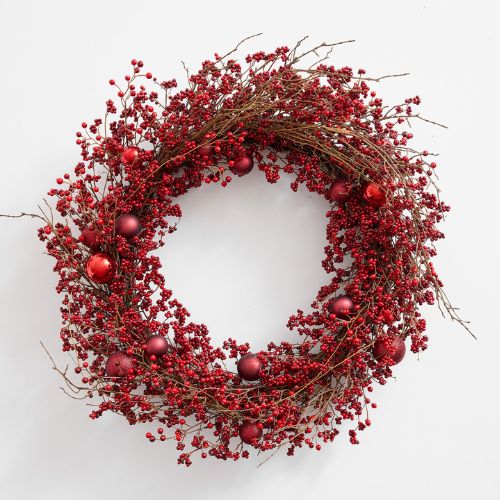 Pottery Barn Red Berry Twig Wreath