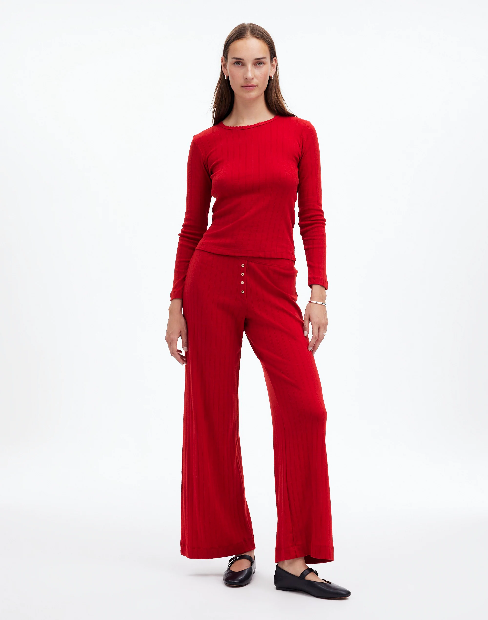 Madewell X Leset Pointelle Perfect Tee & Pant Set