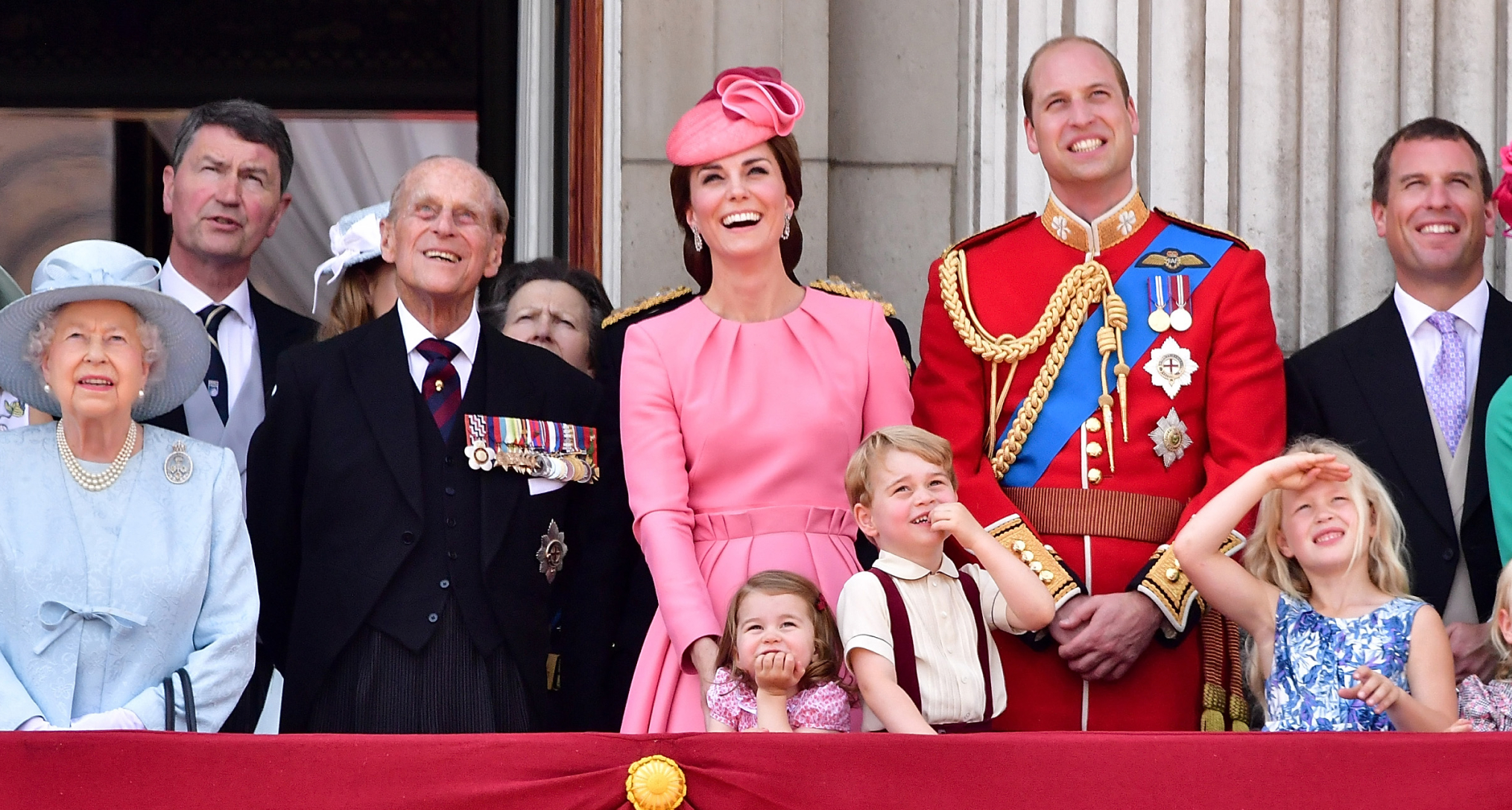 The Royal Family on the balcony at Trooping the Colour 2017