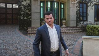 Screenshot of DLSS 5 enabled in GTA 5 with Michael standing outside house.