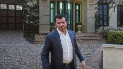 Screenshot of DLSS 5 enabled in GTA 5 with Michael standing outside house.