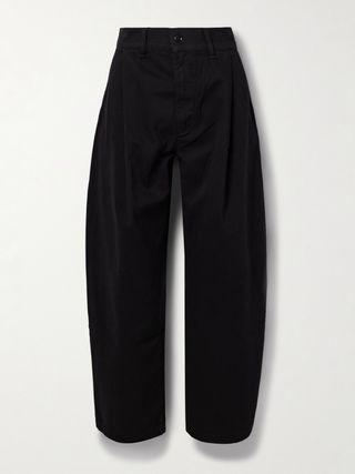 Danika Cotton-Twill Barrel-Leg Pants