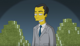 the simpsons jim parsons stacks of cash