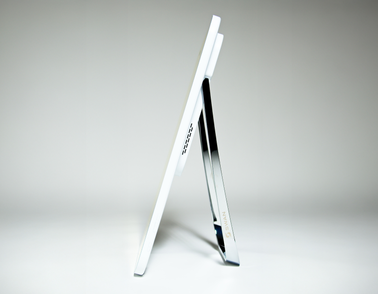 Swan Mirror - White With Chrome