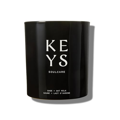 Keys Soulcare Sage + Oat Milk Candle, Single-Wick Home Fragrance, Calming + Relaxing Scent for Body &amp;amp; Mind, Soy Wax, Vegan, Cruelty-Free, 7.5 Oz