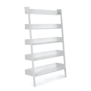 white ladder bookshelf