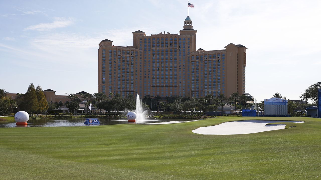 A general view of the Ritz-Carlton Orlando golf course and hotel