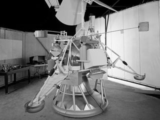 A NASA Surveyor model. NASA sent a series of Surveyor spacecraft to the moon to pave the way to the Apollo lunar landings.