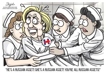 Political Cartoon U.S. Committed Hillary Calls Gabbard Russian Asset