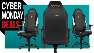 Secretlabs chair with Cyber Monday Deals text