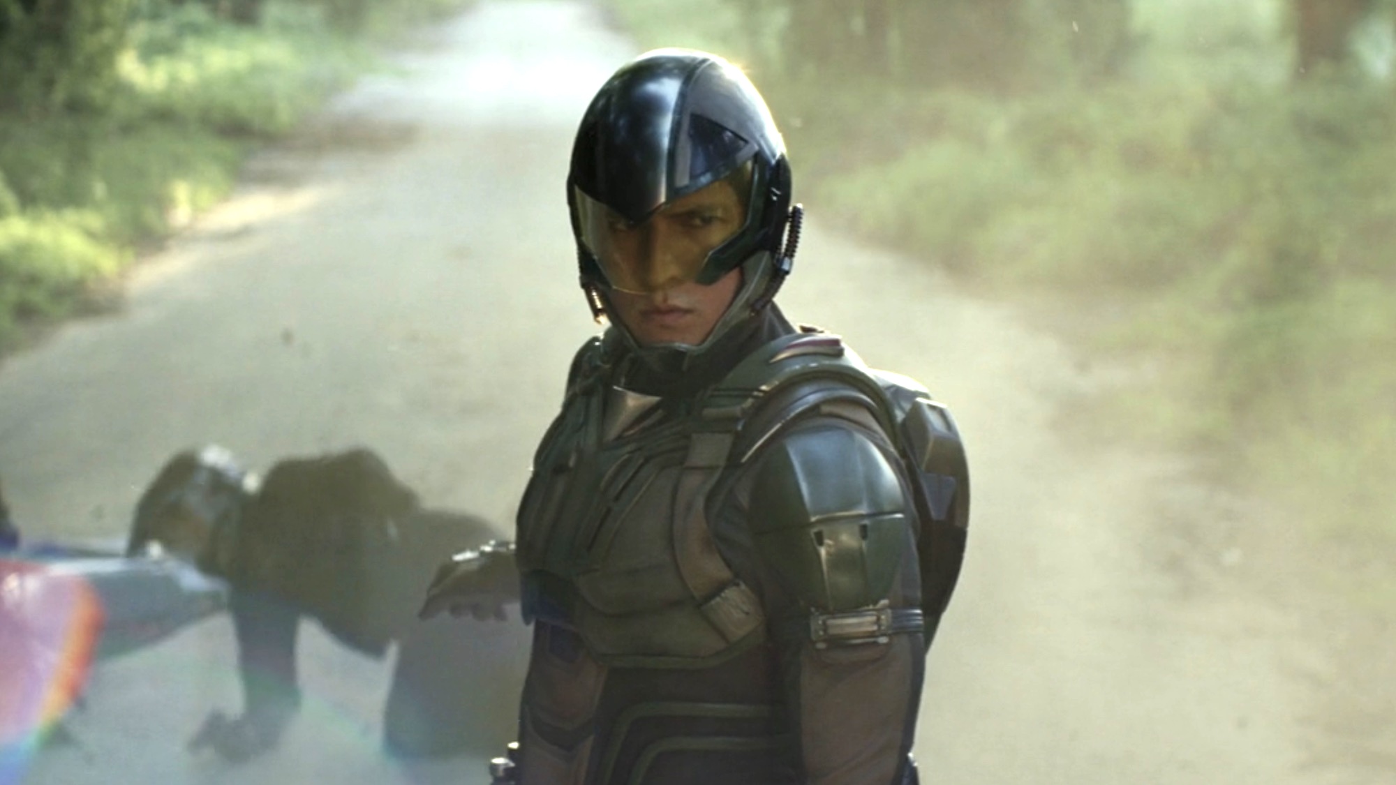 Danny Ramirez in Falcon's suit for Captain America: Brave New World.