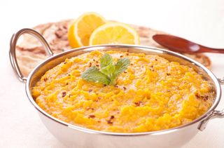 A bowl of golden dhal