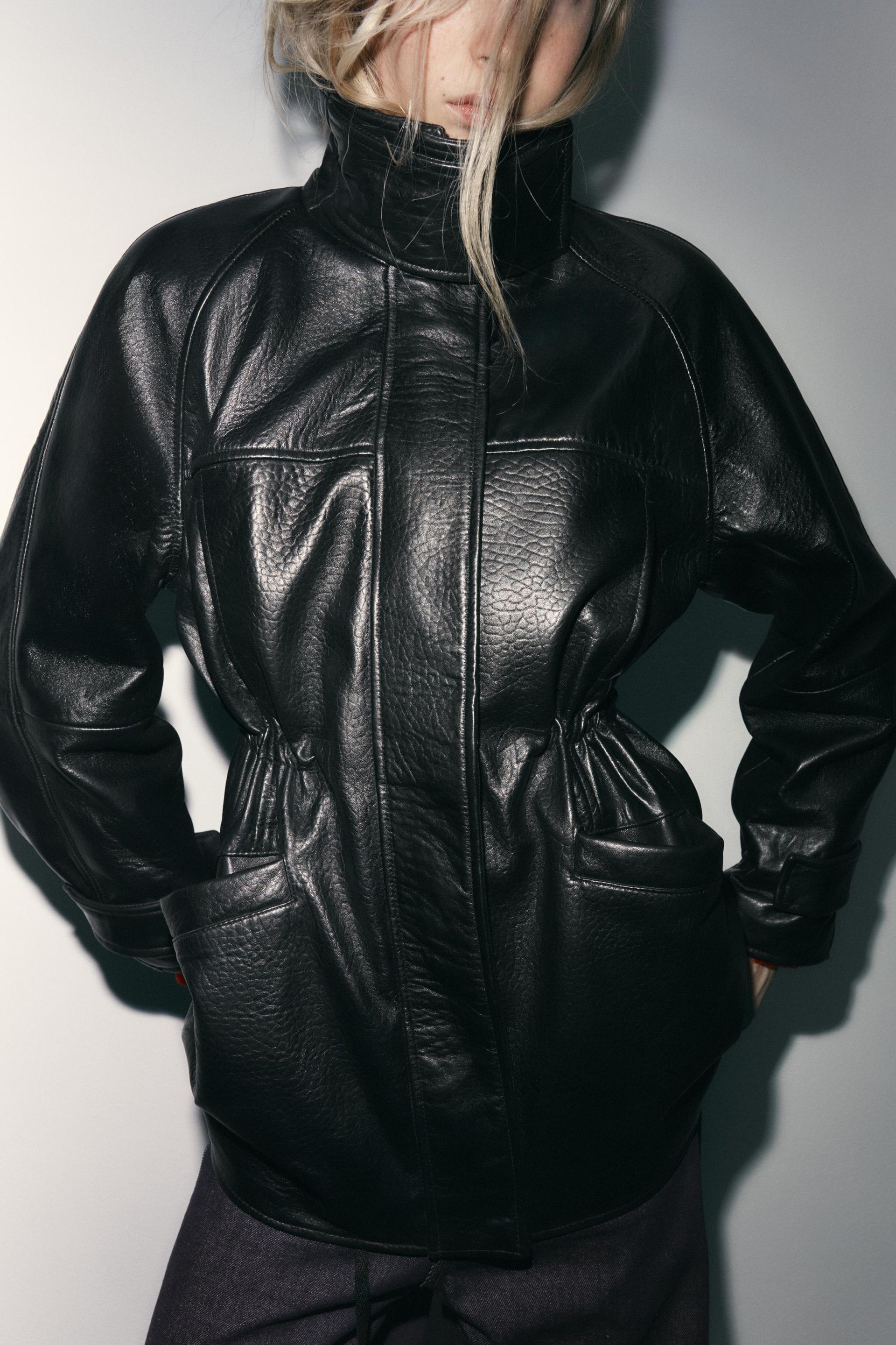 100% Leather Jacket With Adjustable Waist