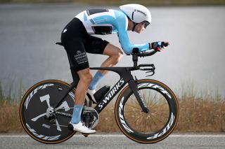 Ian Garrison – pictured racing for Hagens Berman Axeon at the 2018 Tour of California – made the step up to Belgian WorldTour squad Deceuninck-QuickStep for 2020