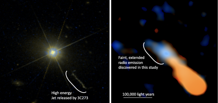 Extraña estructura de radio detectada alrededor del cuásar más brillante del universo