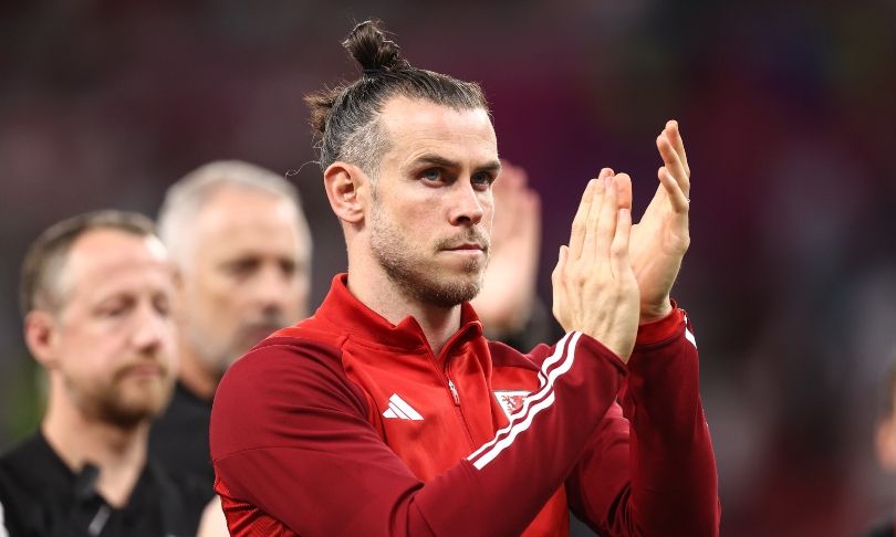 Gareth Bale applauds Wales fans after their World Cup defeat to England.