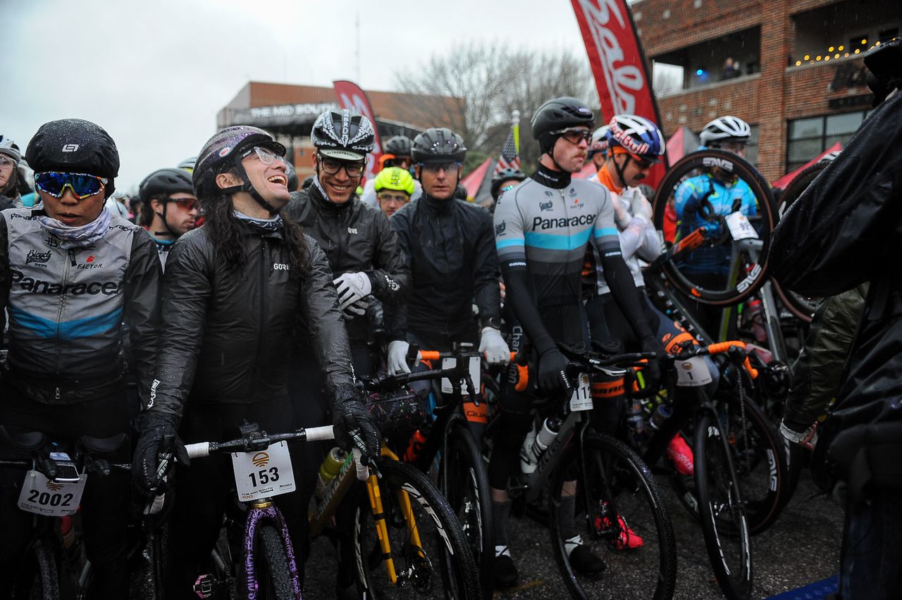 Riders wait for the start