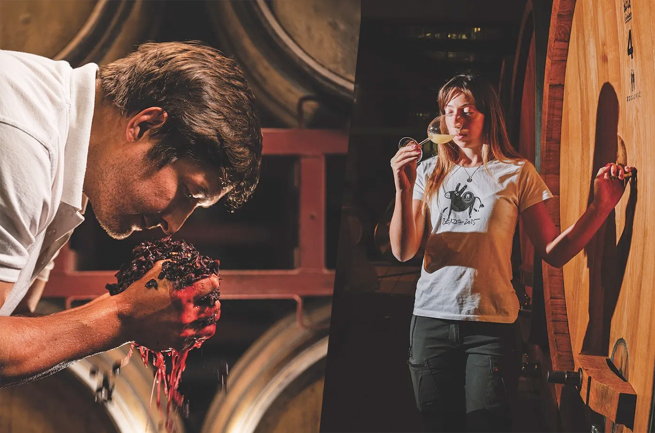 Santiago Deicas of Bodega Familia Deicas, Uruguay (left) and Gianna Kozlović of Vinarija Kozlović, Croatia