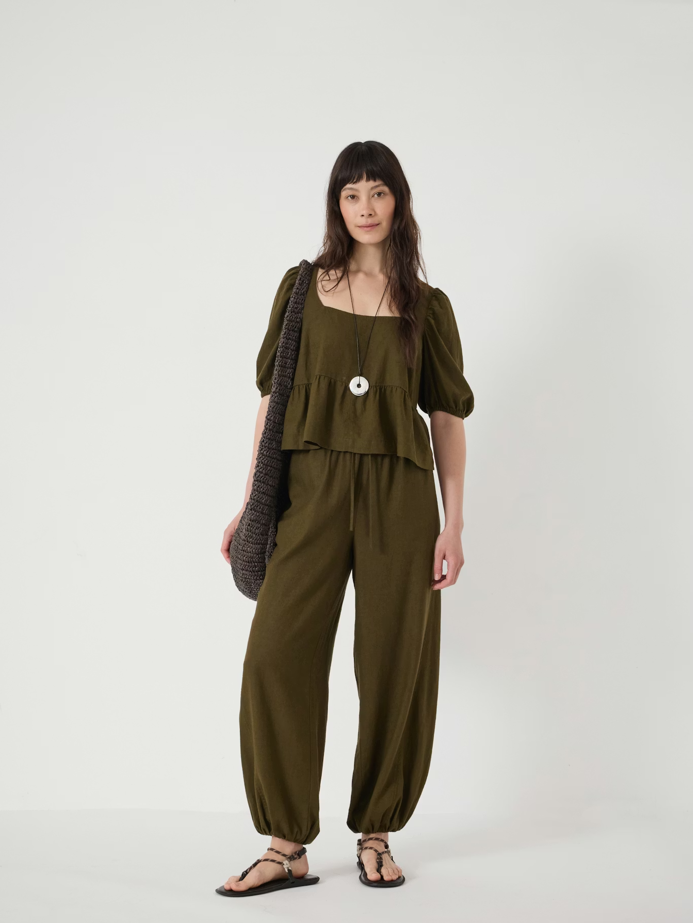 hush, Tove Linen Balloon Beach Trousers
