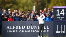 Rory McIlroy in action at Carnoustie on day one of the Dunhill Links Championship