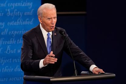 Biden goes after Trump on taxes.