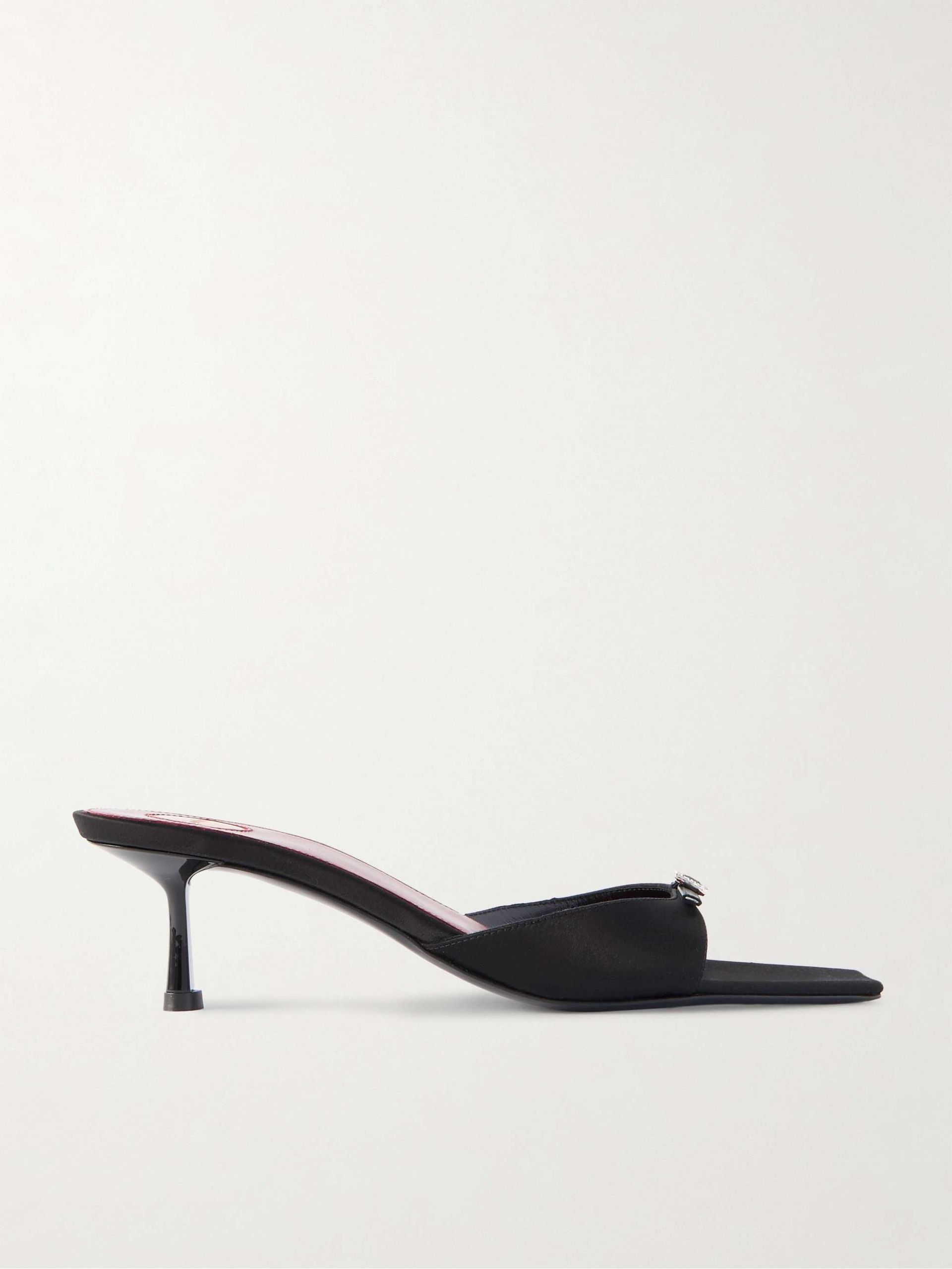 Daisy 50 Crystal-Embellished Satin Mules