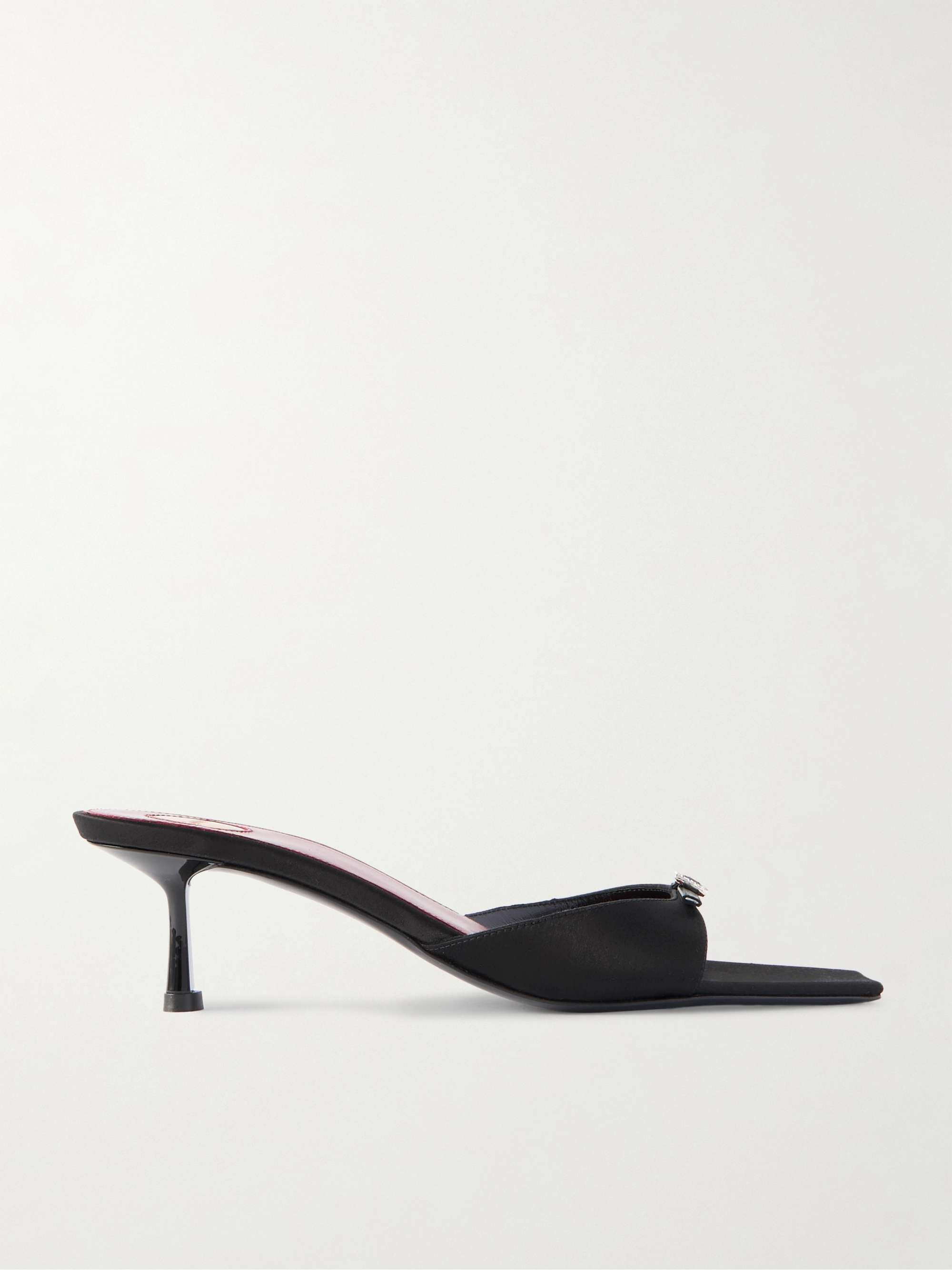 Daisy 50 Crystal-Embellished Satin Mules