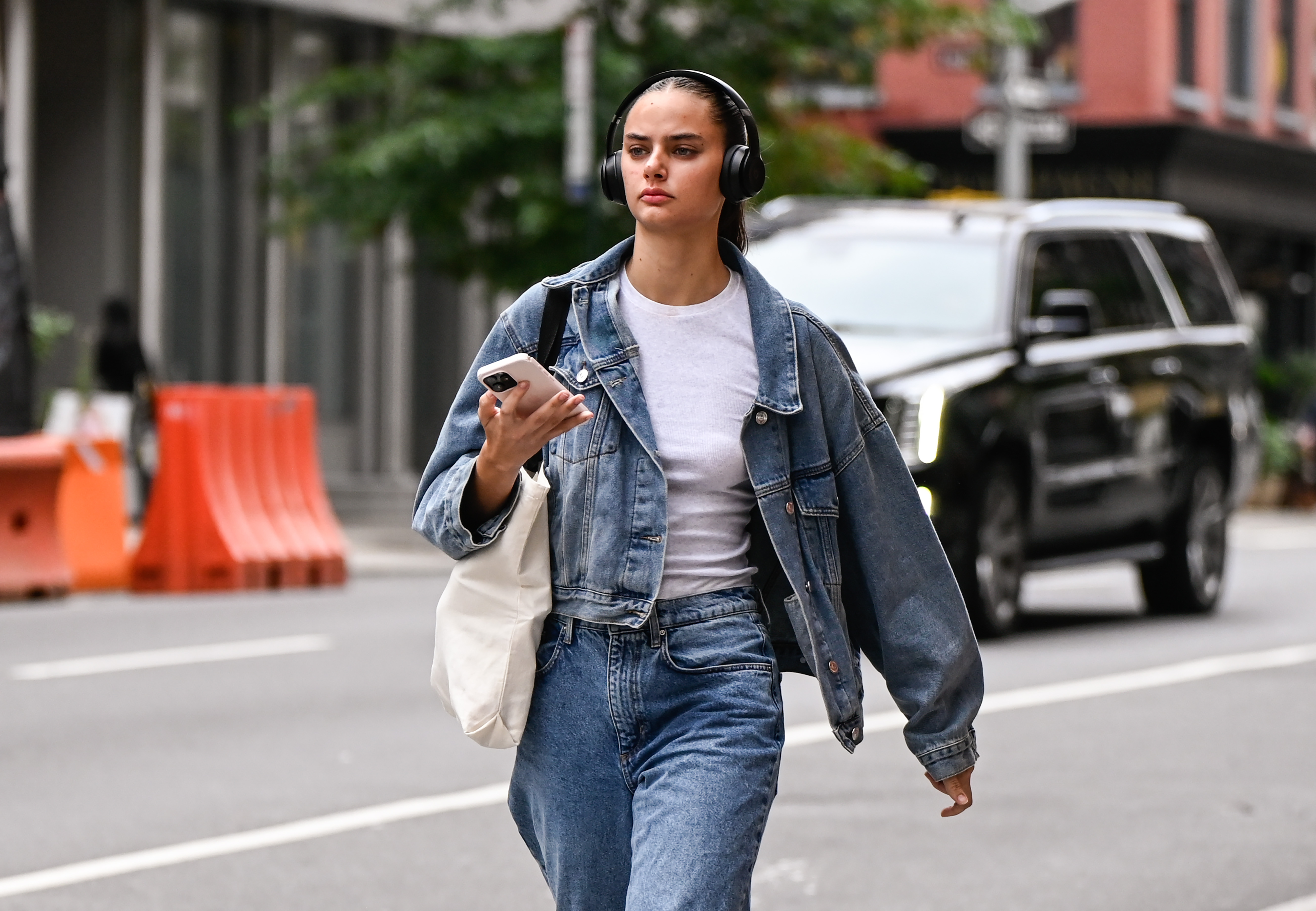 Girl in vintage denim