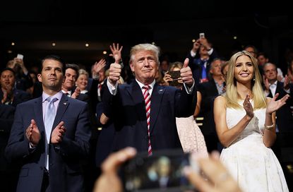 Donald Trump Jr., Donald Trump, and Ivanka Trump.