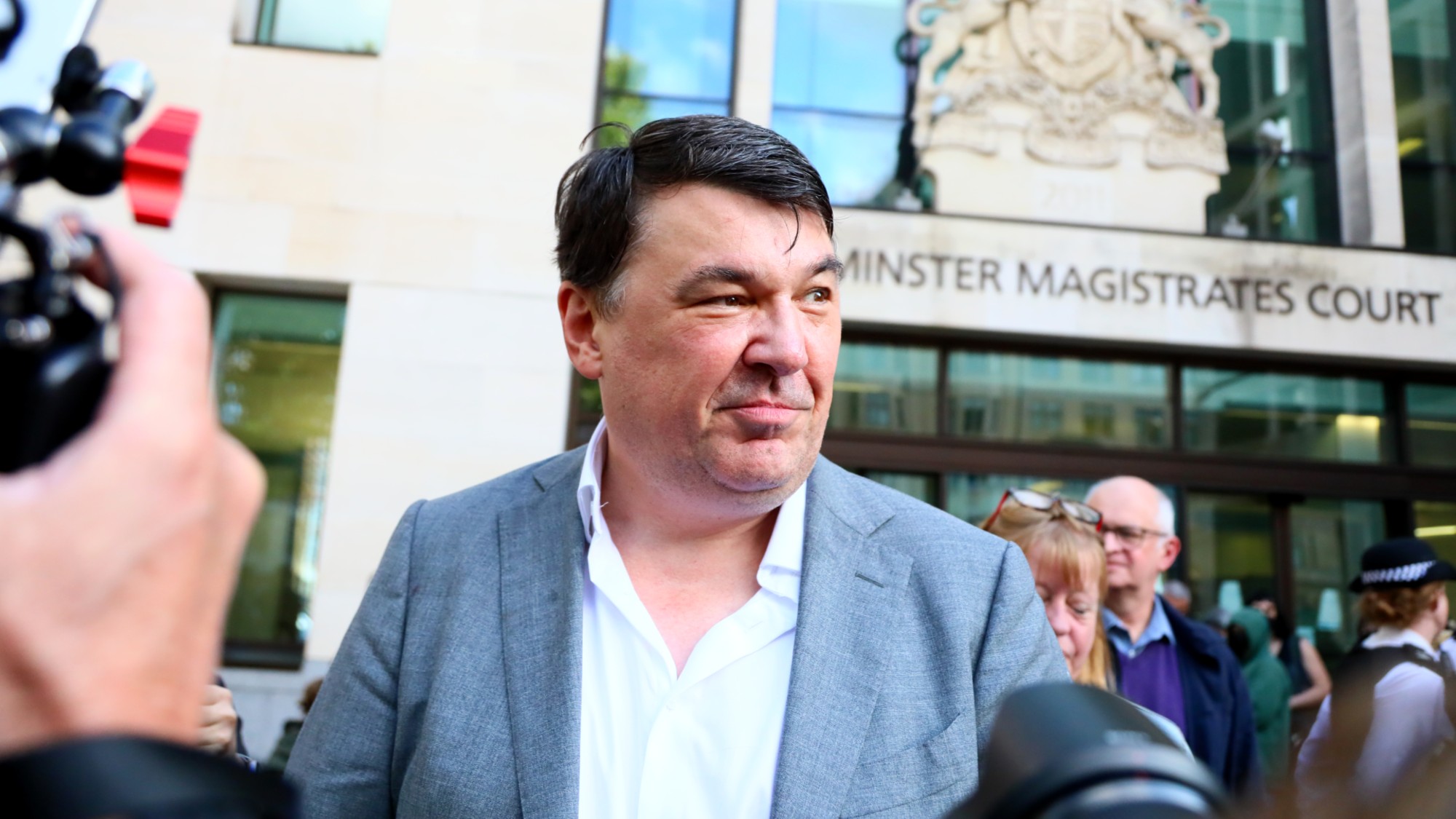Graham Linehan leaves Westminster Magistrates Court 