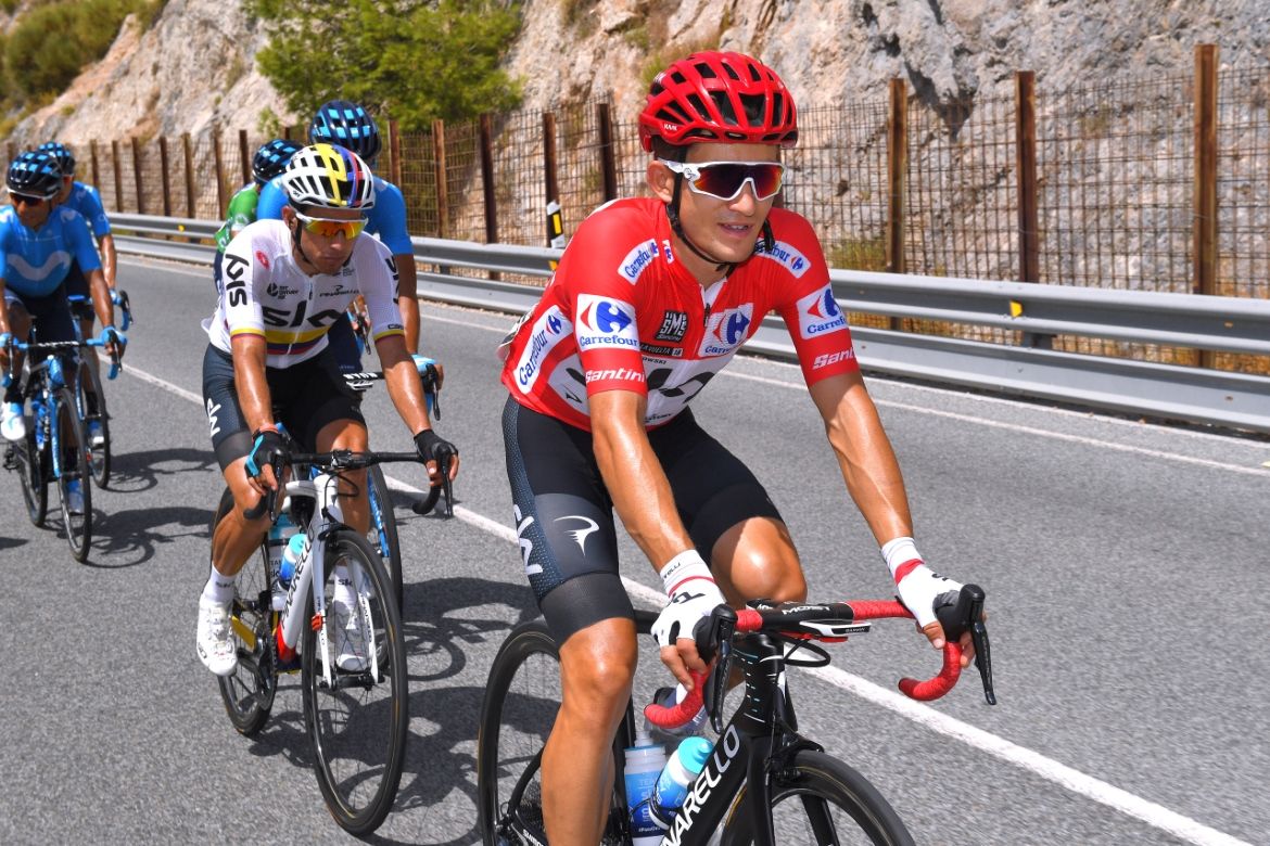 Race leader Michal Kiwatkowski in the red jersey