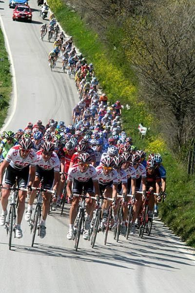 CSC controlled the peloton as they had race leader Fabian Cancellara in the lineup.