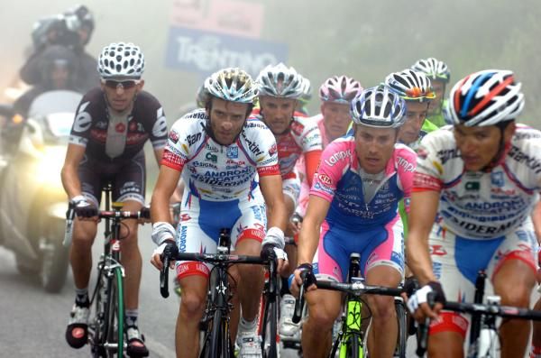 Michele Scarponi's stare cuts through the fog